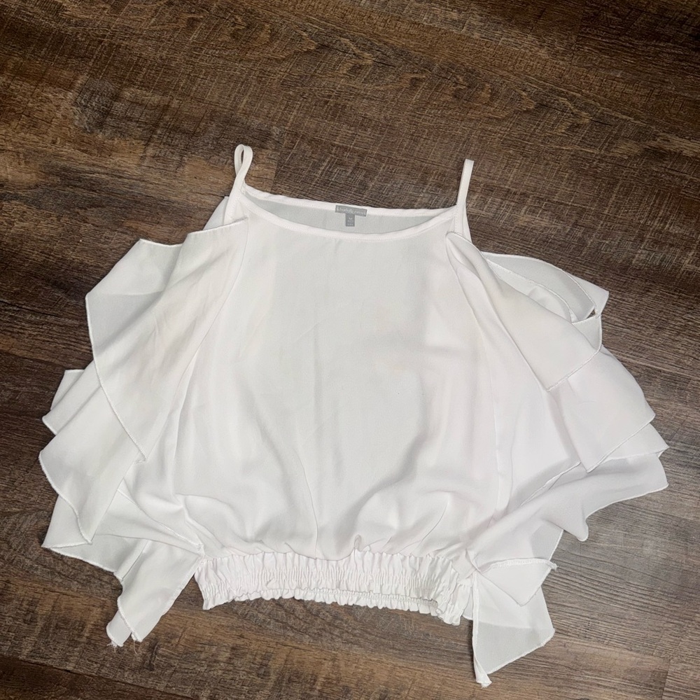 Charlotte Russe White Ruffle Blouse